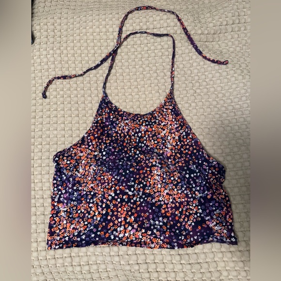 Aeropostale Floral Halter Crop Top XL - Picture 1 of 4